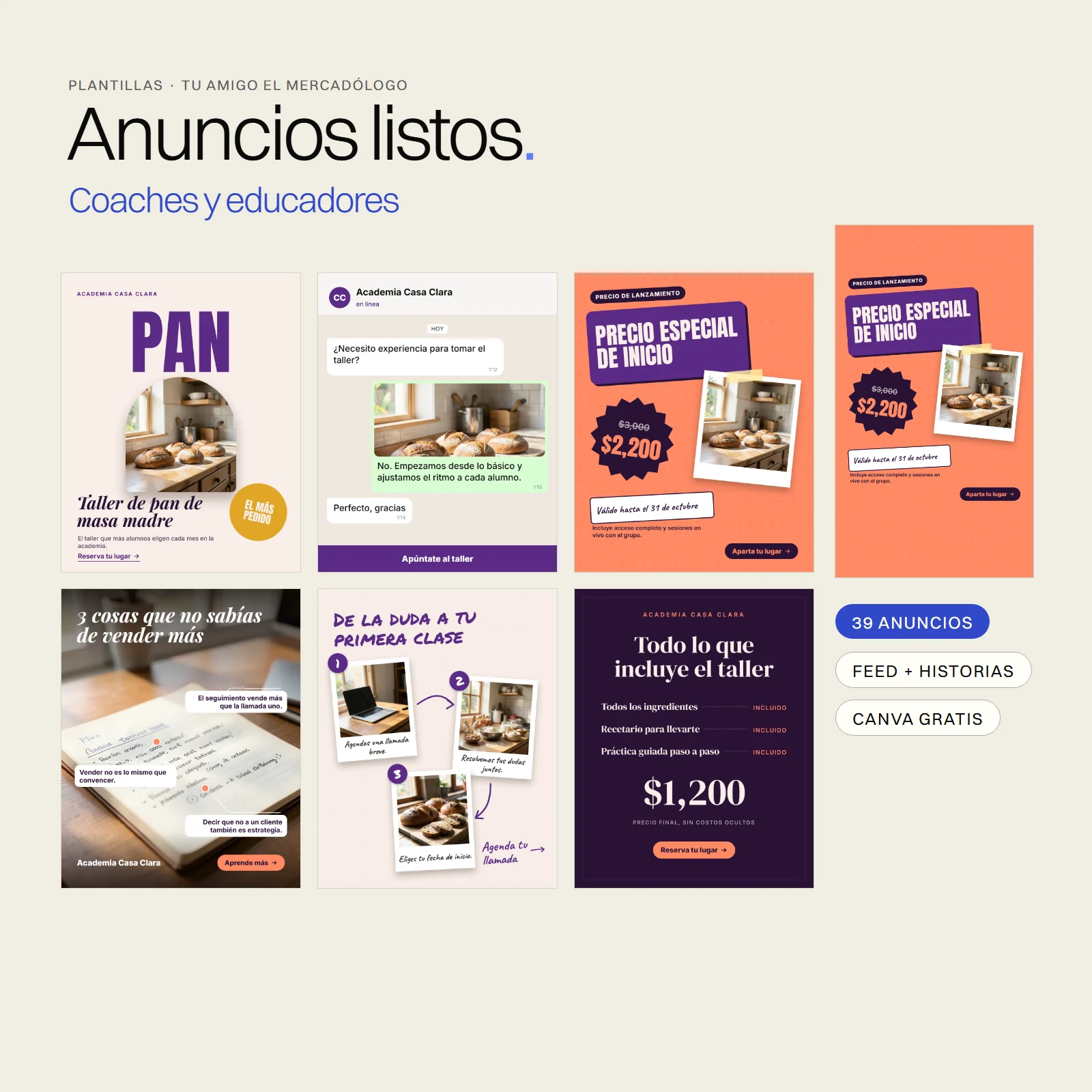 Anuncios listos: Coaches y educadores
