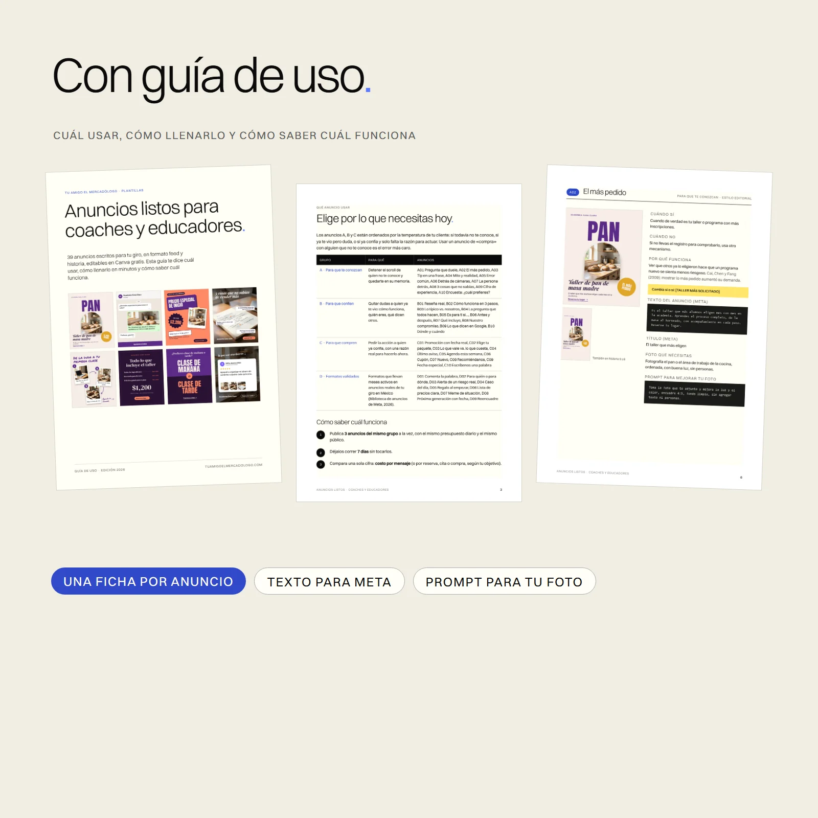 Anuncios listos para Coaches y educadores: guia