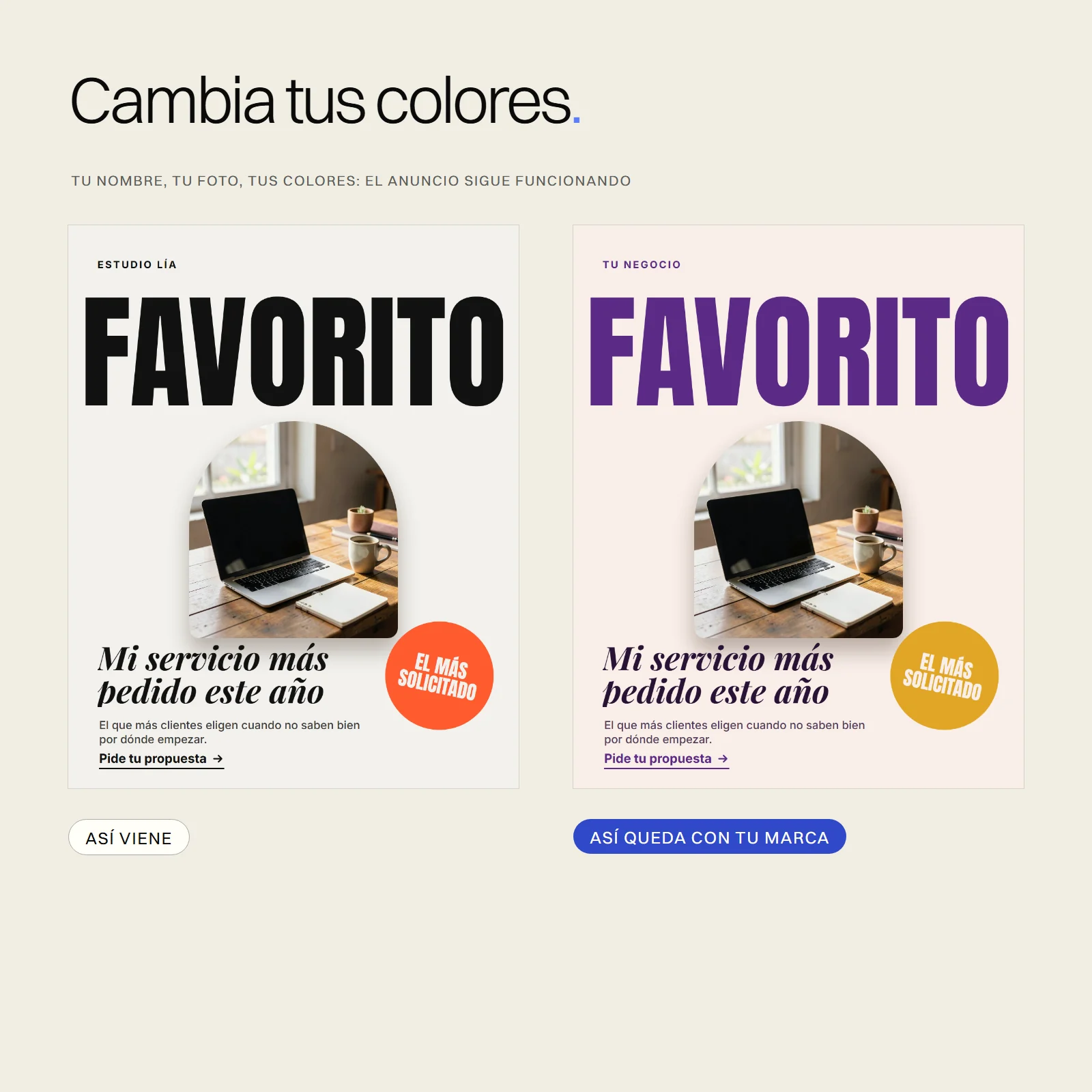 Anuncios listos para Freelancers: tu marca