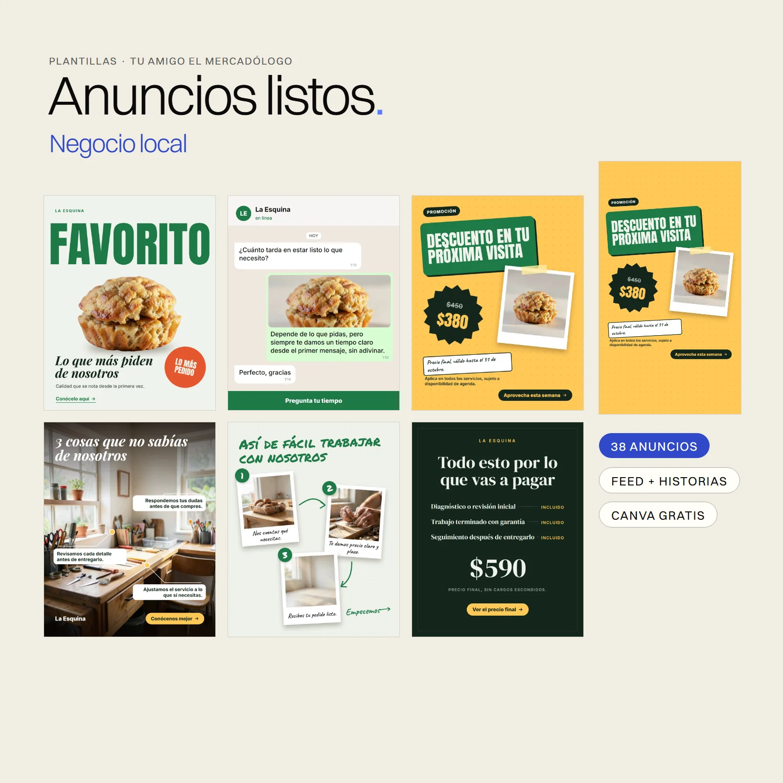 Anuncios listos: Negocio local