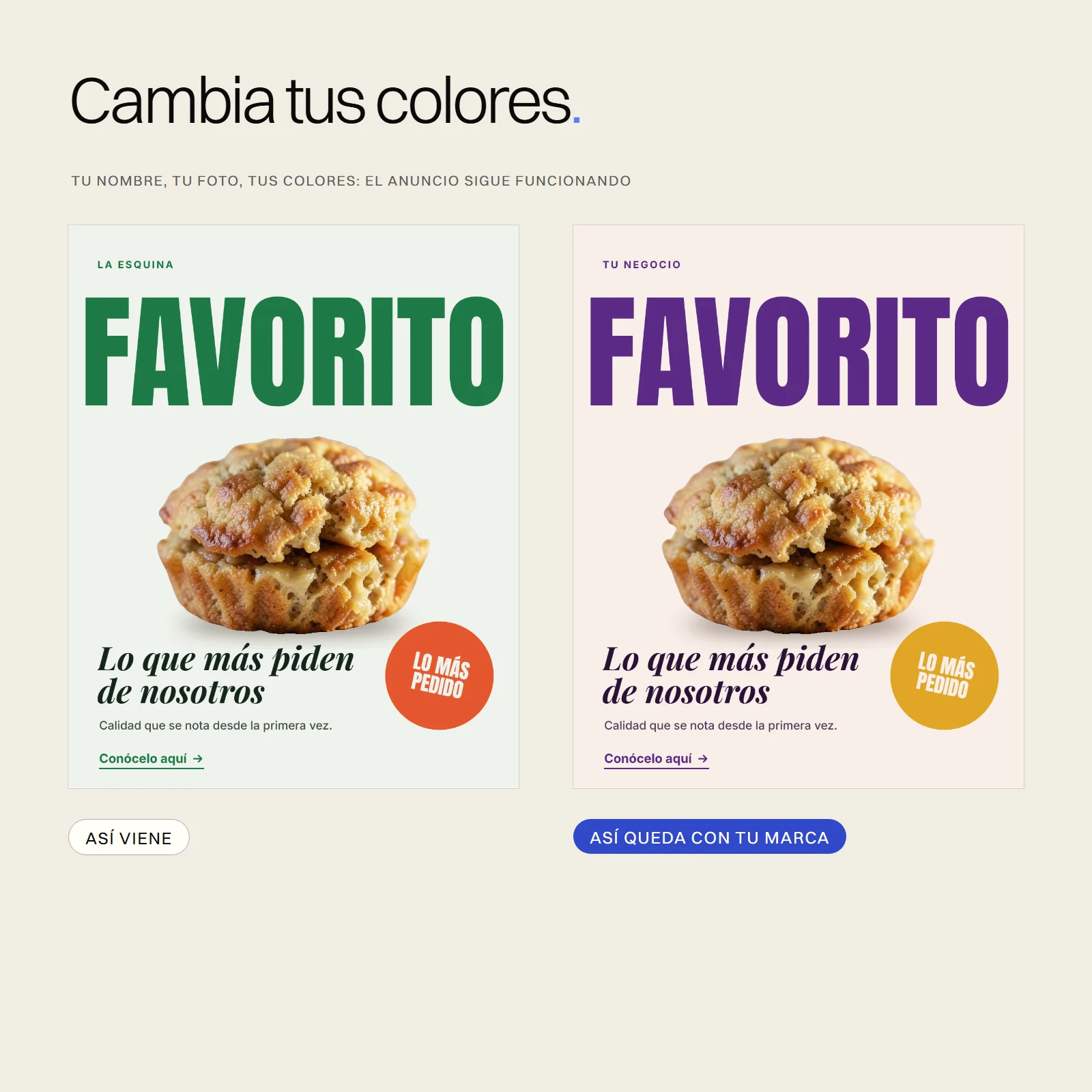 Anuncios listos para Negocio local: tu marca