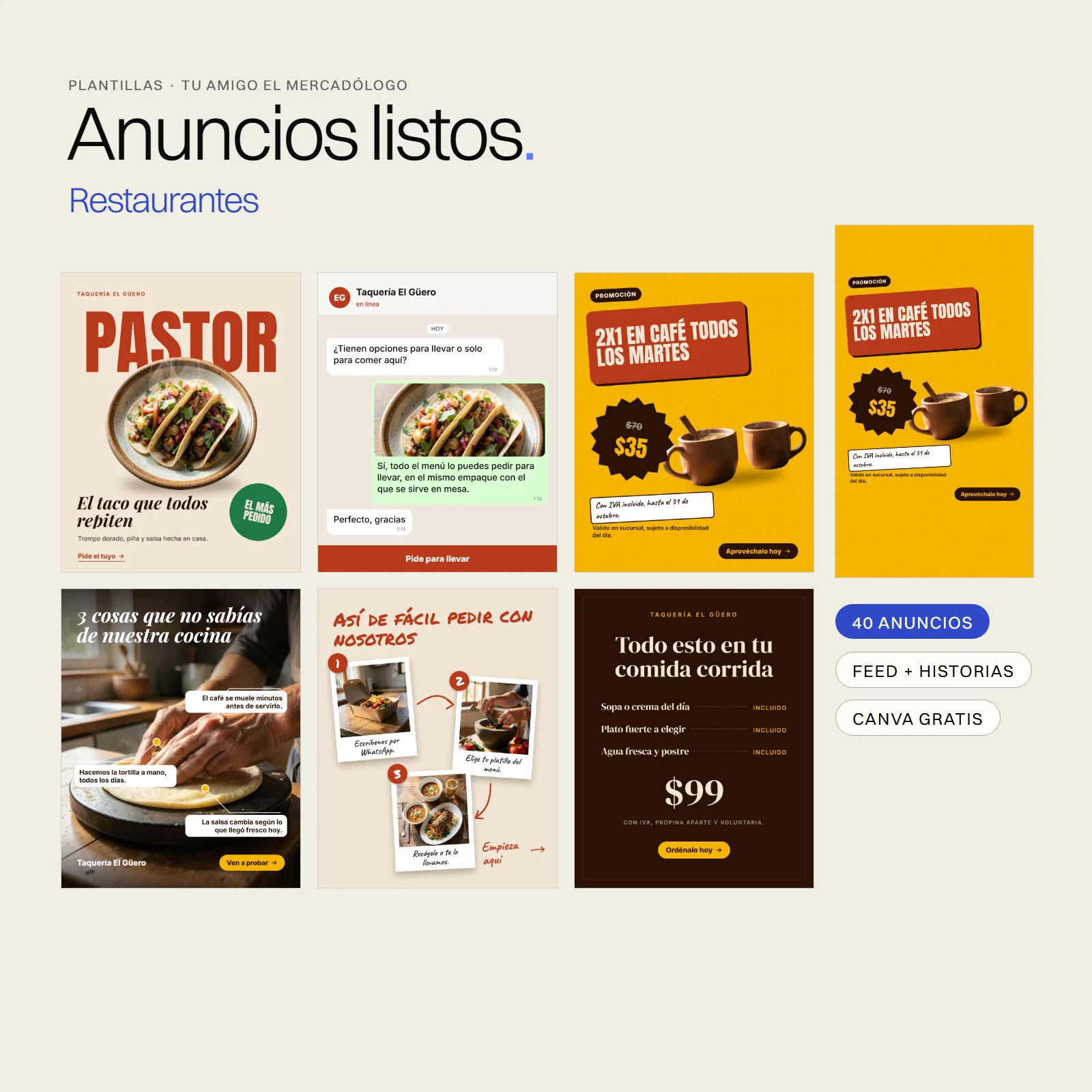 Anuncios listos: Restaurantes