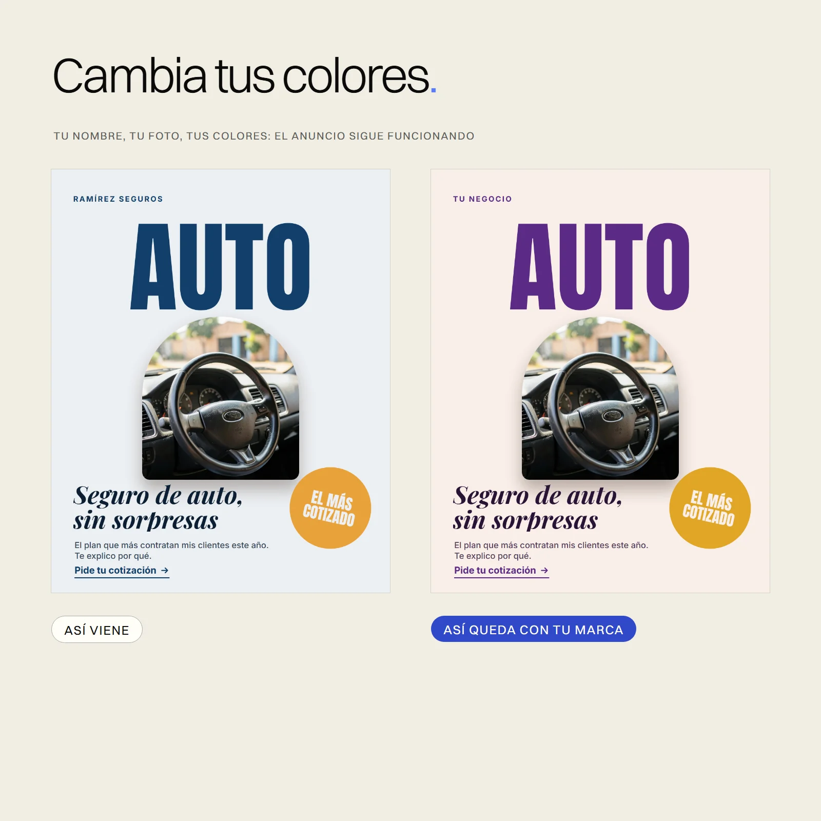 Anuncios listos para Agentes de seguros: tu marca