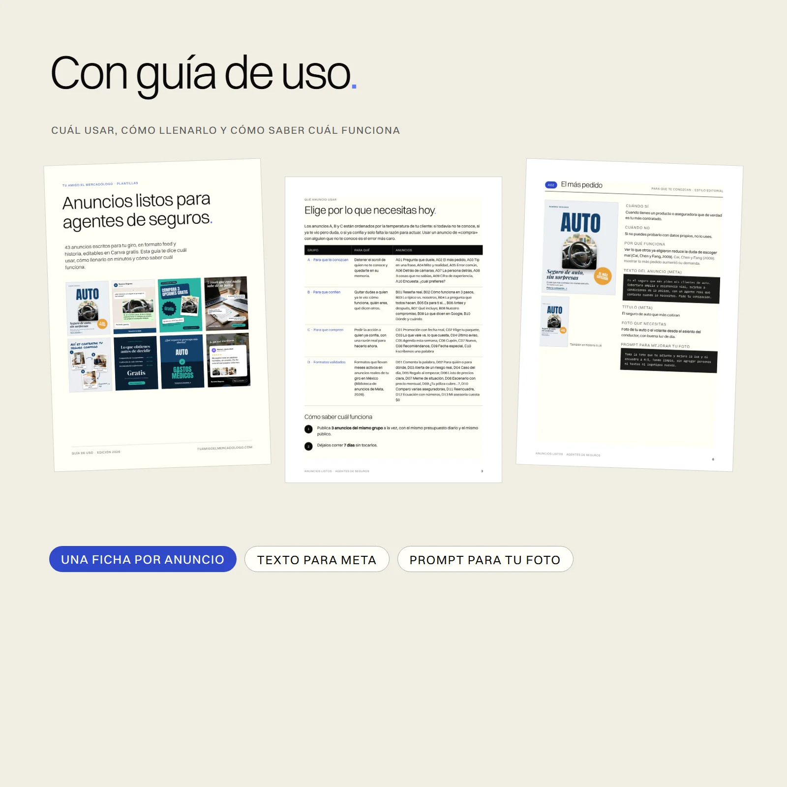 Anuncios listos para Agentes de seguros: guia