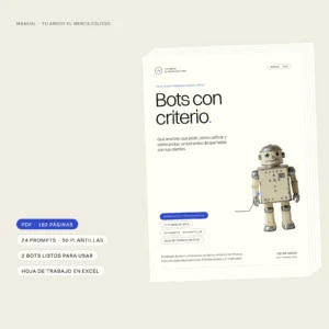 Portada del manual Crea tu bot personalizado con IA, método Bots con criterio