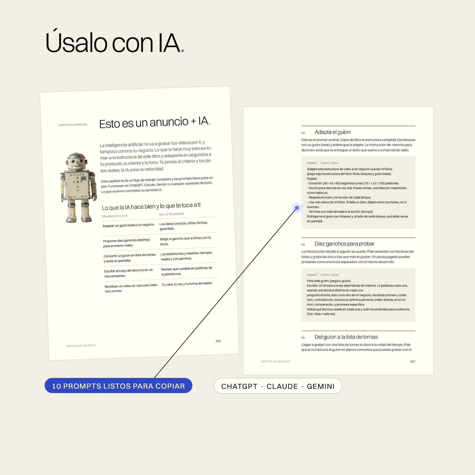 Páginas del capítulo Esto es un anuncio más IA con prompts listos para copiar