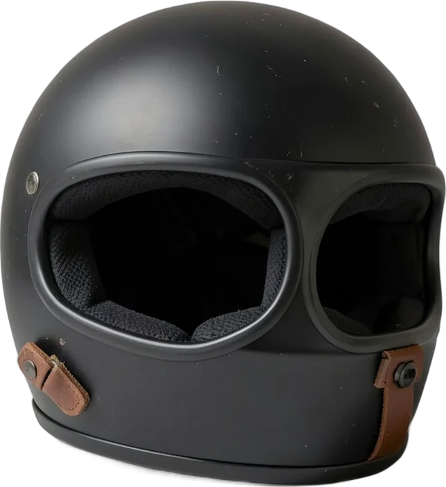 Casco de motocicleta negro mate