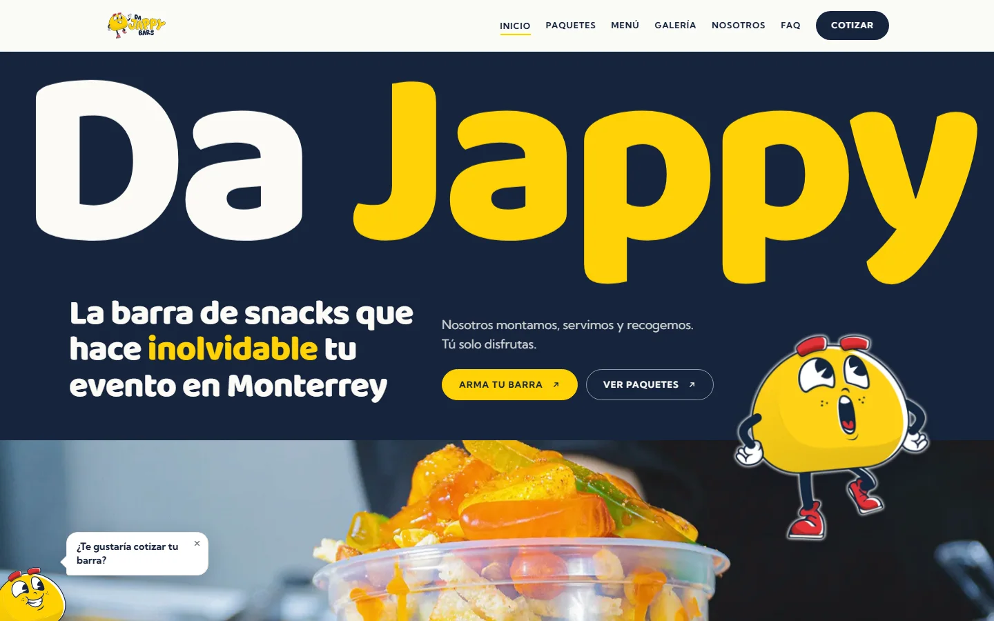 Página de inicio del sitio de Da Jappy Bars