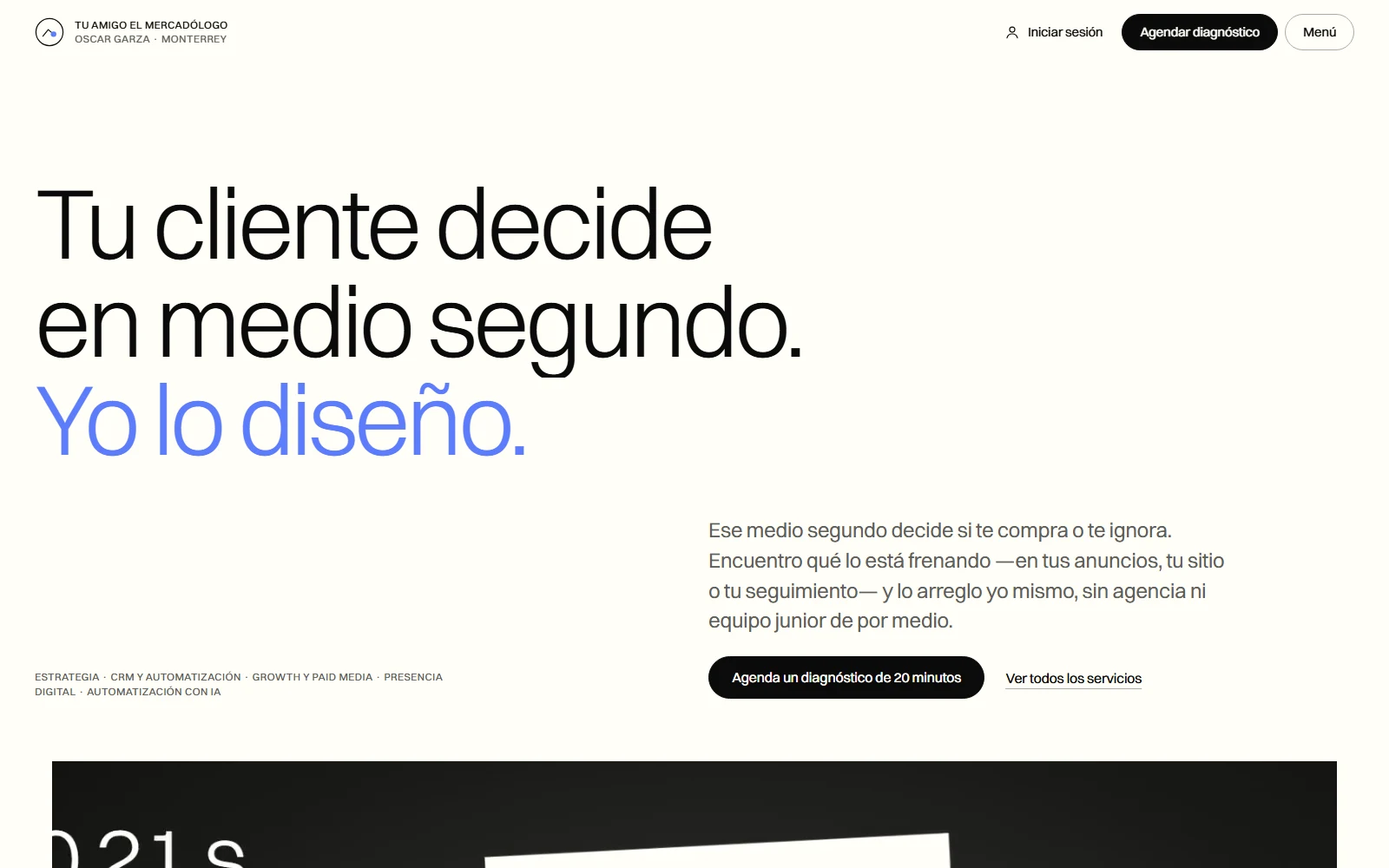 Página de inicio del sitio de Tu Amigo el Mercadólogo