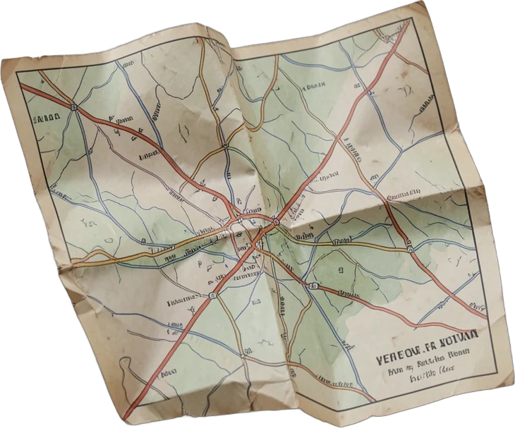 Mapa de papel doblado