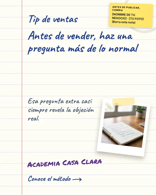 Anuncio de ejemplo del pack Coaches y educadores