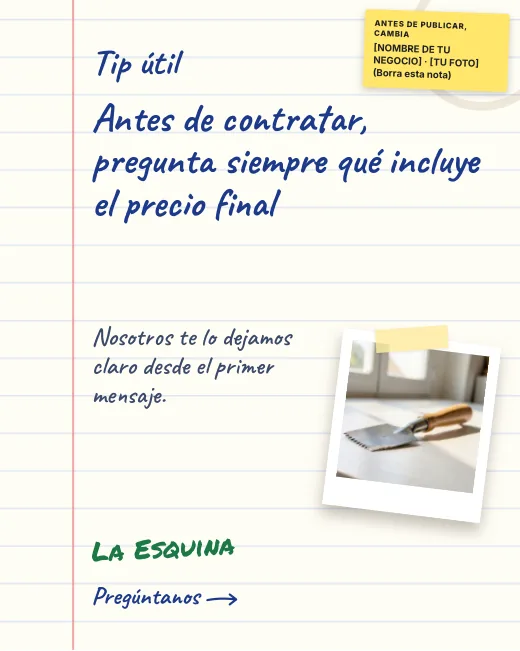 Anuncio de ejemplo del pack Negocio local