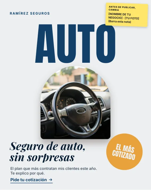 Anuncio de ejemplo del pack Agentes de seguros